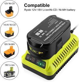 img 2 attached to 🔌 Enhance your Ryobi Power Tools with Energup Replacement Charger for Li-ion & Ni-cad Batteries: P100 P102 P103 P105 P107 P108 1400670 P117 P118 Ryobi Charger 12V 18V MAX