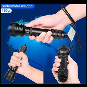 img 1 attached to 🔦 Odepro D2000P Diving Flashlight: 2000 Lumens, Rotary Switch, IPX-8 Waterproof, Underwater 150m. Battery Charger and 2pcs 3000mAh 18650 Battery Included