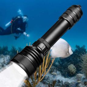 img 4 attached to 🔦 Odepro D2000P Diving Flashlight: 2000 Lumens, Rotary Switch, IPX-8 Waterproof, Underwater 150m. Battery Charger and 2pcs 3000mAh 18650 Battery Included