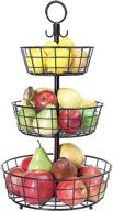 🥚 sunnypoint french country 3 tier wire basket stand – ideal for storing, organizing, and displaying eggs and more (3 tier, black) логотип