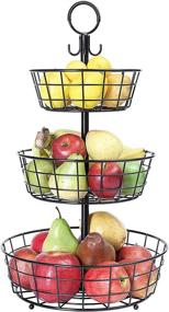 img 4 attached to 🥚 SunnyPoint French Country 3 Tier Wire Basket Stand – Ideal for Storing, Organizing, and Displaying Eggs and More (3 Tier, Black)