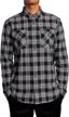 rvca standard sleeve button flannel men's clothing for shirts logo