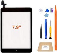 jpung ipad mini 1/2 screen replacement kit - black touchscreen digitizer with home button - a1432 a1454 a1455 a1489 a1490 - full repair solution logo