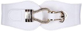 img 4 attached to 👗 Vintage-inspired Elastic Cinch Stretch Belt with Metal Buckle for Women's Dresses