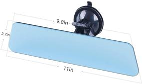 img 2 attached to 🚙 Адгезивная присоска без рамки заднего вида CHUANGLIN, синее зеркало с антибликовым покрытием для грузовиков, автомобилей, судов и эндоскопов, размером 11" х 2.75