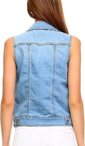 img 3 attached to Fashionazzle Womens Buttoned Jacket DSV01 Denim