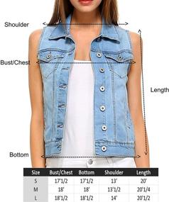 img 1 attached to Fashionazzle Womens Buttoned Jacket DSV01 Denim