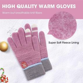 img 3 attached to ORVINNER Kids Winter Gloves for Boys Girls - 3 Pairs Children Warm Wool Lined Gloves Toddler Thermal Knitted Mittens