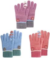 orvinner детские зимние перчатки для мальчиков и девочек - 3 пары детских теплых шерстяных перчаток для младенцев termal knitted mittens. логотип