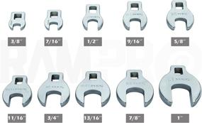 img 3 attached to RamPro 10-Piece Crowfoot Wrench Set, SAE/Inch (Standard) - 3/8” Drive, Includes Sizes: 3/8 to 1 Inch, with Clip Organizer