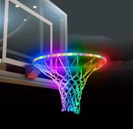 🏀 solar led basketball hoop lights - scoteep rim light for kids, adults, parties, and training - waterproof, 8 modes multicolor - ideal for nighttime outdoor play logo