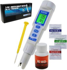 img 4 attached to 🌊 Water Quality Test Kit: 3-in-1 pH EC Temperature Meter with ATC, Probe, Waterproof & Black-Light – Ideal for Aquariums, Hydroponics, Pool Spa, Lab, and Drinking Water