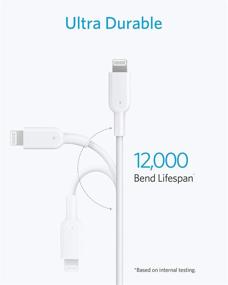 img 2 attached to 🔌 Анкер USB C к Lightning кабель Powerline II [сертифицированный MFi, 10 футов, белый]: дополнительно длинный зарядный кабель для iPhone 13/12/11/X серии, поддерживает передачу питания (зарядное устройство не включено)