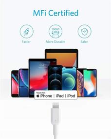 img 1 attached to 🔌 Анкер USB C к Lightning кабель Powerline II [сертифицированный MFi, 10 футов, белый]: дополнительно длинный зарядный кабель для iPhone 13/12/11/X серии, поддерживает передачу питания (зарядное устройство не включено)