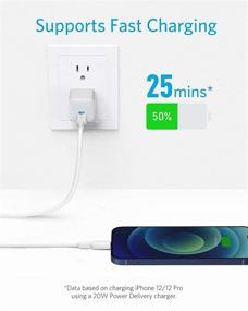 img 3 attached to 🔌 Анкер USB C к Lightning кабель Powerline II [сертифицированный MFi, 10 футов, белый]: дополнительно длинный зарядный кабель для iPhone 13/12/11/X серии, поддерживает передачу питания (зарядное устройство не включено)