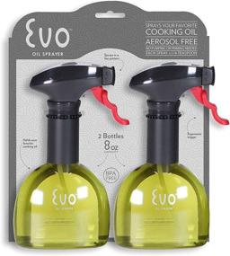 img 2 attached to 🍃 EVO Oil Sprayer Set of Two Bottles - Non-Aerosol Yellow 8oz for Olive Oil and Cooking Oils