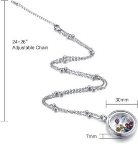 img 2 attached to CF100 Birthstone Locket Necklaces: Premium 12 AAAAA+ Cubic Zirconia Birthstones, 316L Stainless Steel Floating Charms, Chains, and Gift Box