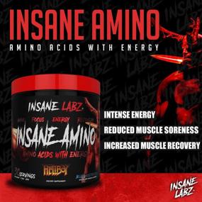 img 1 attached to 🔥 Insane Labz Insane Amino Hellboy Edition - порошок BCAA для энергии, фокуса и восстановления мышц | Интраворкаут, 2:1:1 BCAA аминокислоты, 30 порций, вкус фруктового пунша