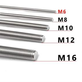 img 2 attached to 🔩 Feelers 304 Stainless Steel M6-1.0 All Threaded Rod Set - 250mm Length (Pack of 2)