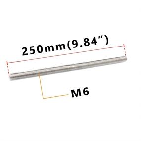 img 3 attached to 🔩 Feelers 304 Stainless Steel M6-1.0 All Threaded Rod Set - 250mm Length (Pack of 2)