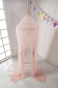 img 2 attached to 👸 Princess Mosquito Net Bed Canopy – Round Lace Dome Netting Hanging Curtains for Kids Indoor Play, Reading, Games – Love Brand Play Tent Bedding in Pink