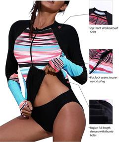 img 1 attached to Womens Zip Up Protective Sleeve Medium Women's Clothing and Swimsuits & Cover Ups