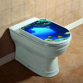 img 1 attached to 🐠 DNVEN Undersea Ocean Toilet Seat Decals: Tropical Fish Bathroom Stickers 13"x15