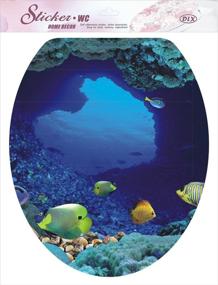 img 2 attached to 🐠 DNVEN Undersea Ocean Toilet Seat Decals: Tropical Fish Bathroom Stickers 13"x15