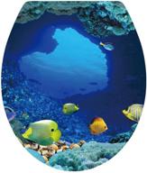 🐠 dnven undersea ocean toilet seat decals: tropical fish bathroom stickers 13"x15 logo