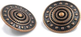 img 1 attached to ✨ Premium Bezelry 10-Piece Antique Copper Beads Wheel Metal Shank Buttons - 23mm (7/8 inch)