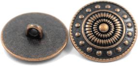 img 2 attached to ✨ Premium Bezelry 10-Piece Antique Copper Beads Wheel Metal Shank Buttons - 23mm (7/8 inch)