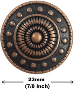 img 3 attached to ✨ Premium Bezelry 10-Piece Antique Copper Beads Wheel Metal Shank Buttons - 23mm (7/8 inch)