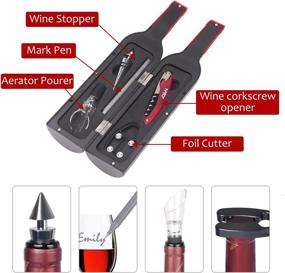 img 1 attached to 🍷 Wine Accessory Gift Set: Deluxe Corkscrew Opener, Stopper, Aerator Pourer & More - Perfect Wine Gifts for Christmas, Wine Lovers