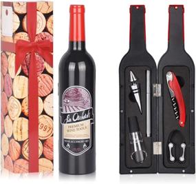 img 4 attached to 🍷 Wine Accessory Gift Set: Deluxe Corkscrew Opener, Stopper, Aerator Pourer & More - Perfect Wine Gifts for Christmas, Wine Lovers