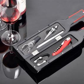 img 3 attached to 🍷 Wine Accessory Gift Set: Deluxe Corkscrew Opener, Stopper, Aerator Pourer & More - Perfect Wine Gifts for Christmas, Wine Lovers