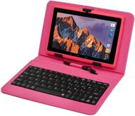 7 inch android quad core tablet pc with keyboard, dual camera, 40gb storage capacity, capacitive touch screen, wifi, bluetooth, gps (pink) - including stylus pen logo