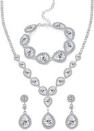 💎 glamorize your wedding look with funrun jewelry teardrop crystal set - statement necklace, bracelets & earrings for women logo