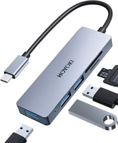 img 4 attached to 🔌 2021 HOYOKI USB C Hub: High-Speed 5Gbps Transfer & Efficient Heat Dissipation, 3 USB 3.0 Ports, SD/TF Slots for MacBook Pro, iPad Pro, XPS, Pixelbook, and More