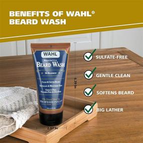 img 3 attached to WAHL Beard Wash with Essential Oils for Moisturizing Skin & Beard – Manuka Oil, Meadowfoam Seed Oil, Clove Oil, Moringa Oil – Model 805601