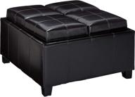 harley leather espresso storage ottoman logo