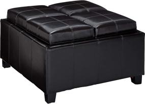 img 4 attached to Harley Leather Espresso Storage Ottoman