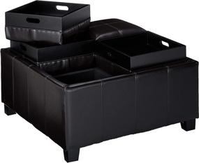 img 2 attached to Harley Leather Espresso Storage Ottoman