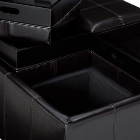 img 1 attached to Harley Leather Espresso Storage Ottoman