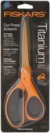 ✂️ fiskars premier softgrip titanium straight adult scissors: 8 inch, orange - top-rated cutting tool for precision and comfort logo