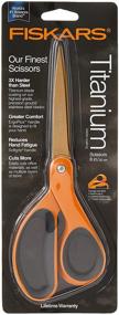 img 2 attached to ✂️ Fiskars Premier Softgrip Titanium Straight Adult Scissors: 8 Inch, Orange - Top-rated Cutting Tool for Precision and Comfort