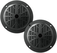 🔊 2 way waterproof and weather resistant outdoor audio stereo sound system - 5.25 inch dual marine speakers with 100 watt power, polypropylene cone, cloth surround - 1 pair, black logo