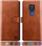 📱 suanpot moto g play 2021 wallet case: rfid blocking leather flip folio phone cover for motorola - stylish shockproof protection for women & men logo