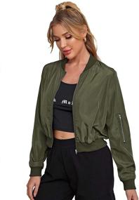 img 4 attached to Romwe Womens Classic Jacket Bomber