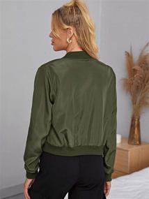 img 3 attached to Romwe Womens Classic Jacket Bomber
