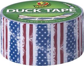 img 3 attached to Duck Brand 241493 Americana: Red, White, and Blue Printed Duct Tape – 1.88 In x 10 yd, Festive Patriotic Design for Crafts and Repairs